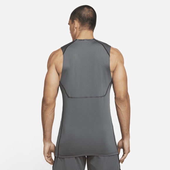 NIKE Men's Pro Dri-FIT Slim Fit Sleeveless Top in Iron Grey - Picture 2 of 6